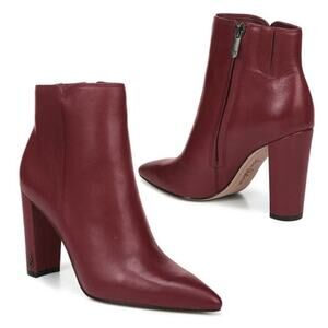 NWT Sam Edelman Women's Leather Raelle Block Heel Pointed Toe Bootie